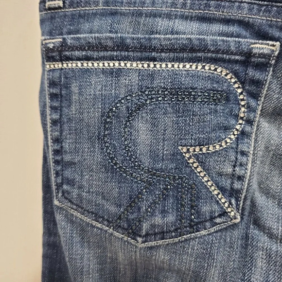 Rock & Republic Kasandra Women's Vintage Blue Rinse Gemstone Bootcut Jeans 27 - Picture 10 of 12